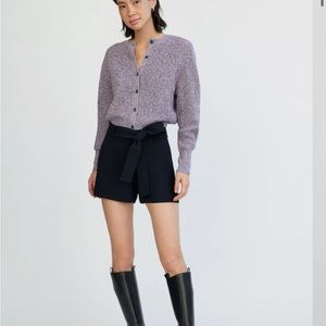 Aritzia wilfred tie front shorts in black size 2